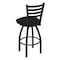 Holland Bar Stool Co 36" Swivel Bar Stool, Black Wrinkle, Canter Espresso Seat 41036BW003 - alternate 3